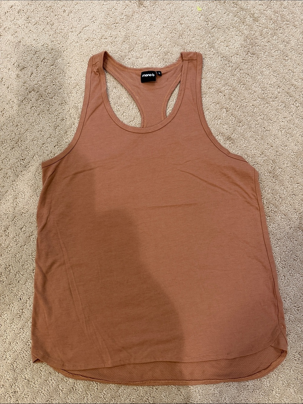 Mono B Sleeveless Racerback Tank Top in Warm Brown
